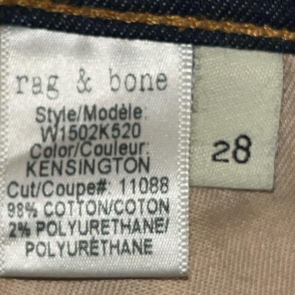 Rag & Bone Woodford Jeans Denim Blue 2W1502K520 Size 28 WOMENs jeans skinny leg - Picture 2 of 16